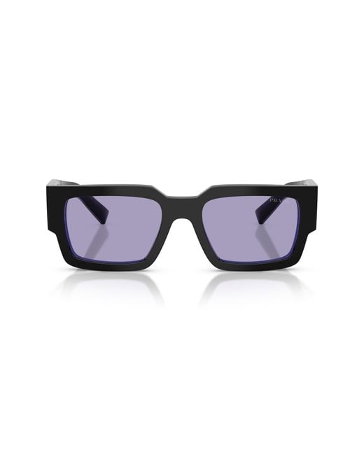 Prada Blue 55Mm Rectangular Sunglasses for men
