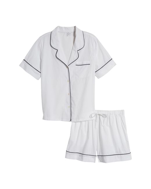 Nordstrom White Classic Short Cotton Pajamas