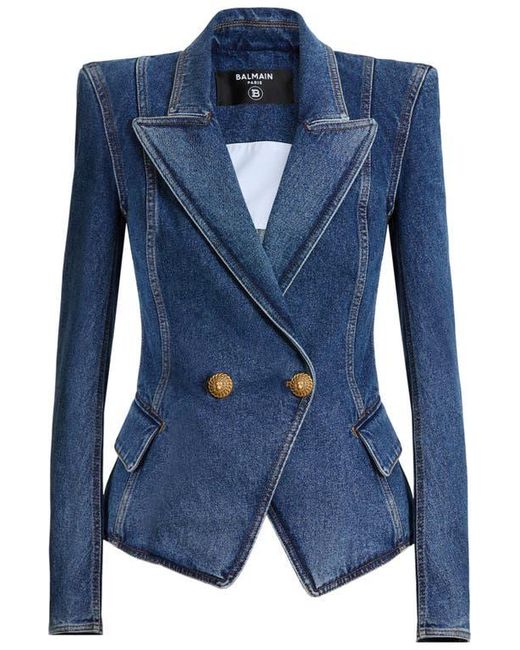 Balmain Blue Denim 2-Button Jacket