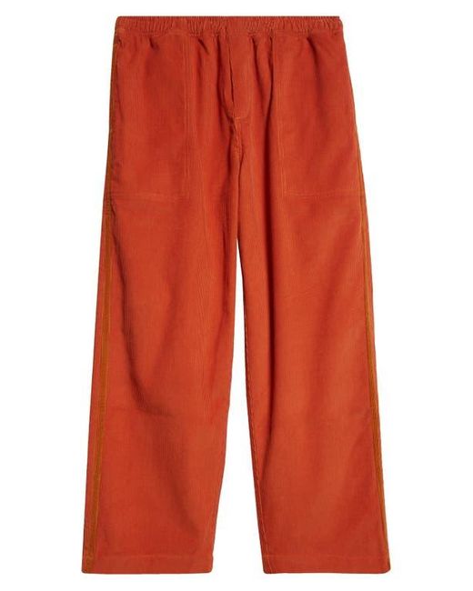 Bode Red Stripe Trim Corduroy Track Pants for men