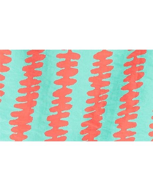 Drake's Red Kelim Stripe Drawstring Swim Trunks for men