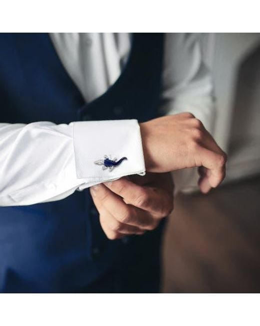 Link Up Blue Brightly Colored Crocodile Cufflinks for men