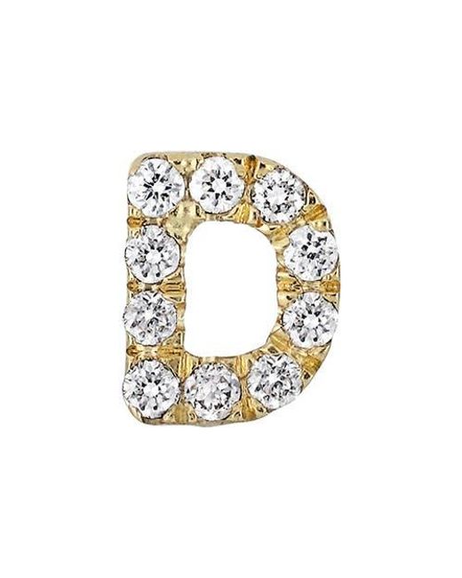 Bony Levy Metallic Icon Diamond Initial Single Stud Earring
