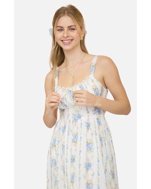 Blu Pepper Floral Print Sleeveless Maxi Dress in White | Lyst Blu Pepper Floral Print Sleeveless Maxi Dress in White | Lyst