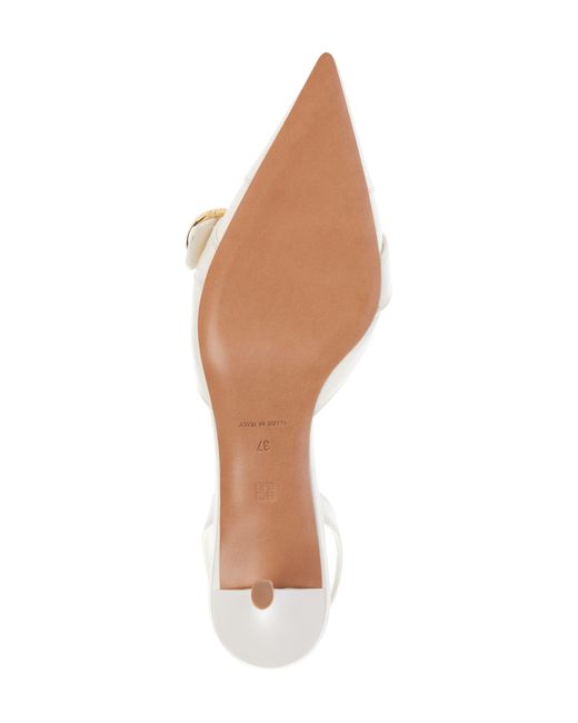 Givenchy White Voyou Pointed Toe Kitten Heel Pump