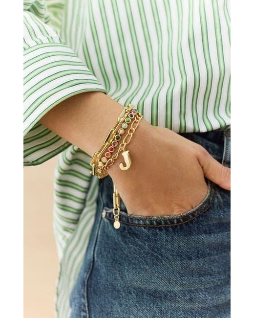 BaubleBar Metallic Annika Initial Bracelet