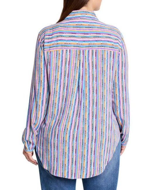 NIC+ZOE Blue Solstice Stripe Button-Up Shirt