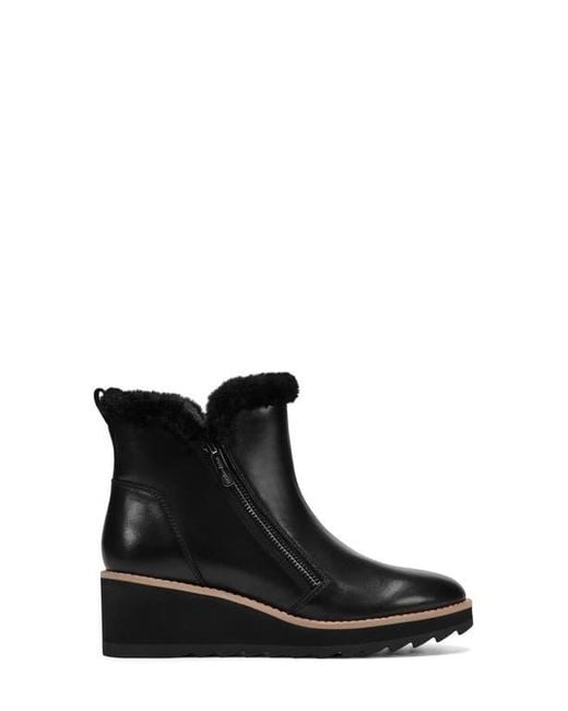 Easy Spirit Black Jane Faux Fur Lined Wedge Bootie