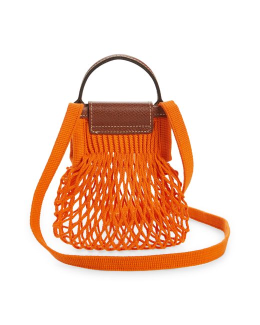 Longchamp Le Pliage Filt Knit Crossbody Bag in Orange Lyst