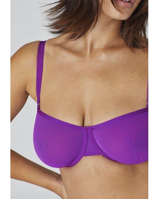 CUUP Purple The Balconette Mesh Underwire Bra