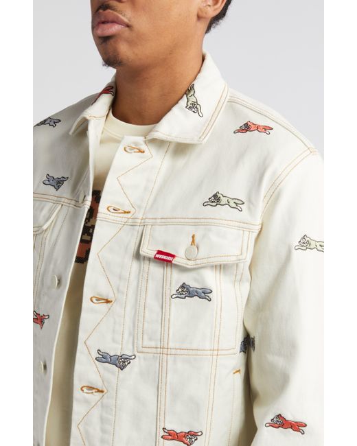 ICECREAM Natural Parade Embroidered Trucker Jacket for men