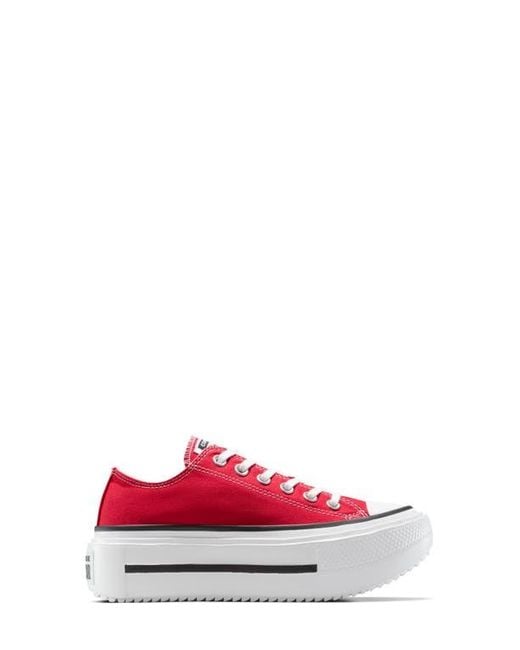 Converse Red Gender Inclusive Chuck Taylor All Star Lift Double Stack Low Top Platform Sneaker