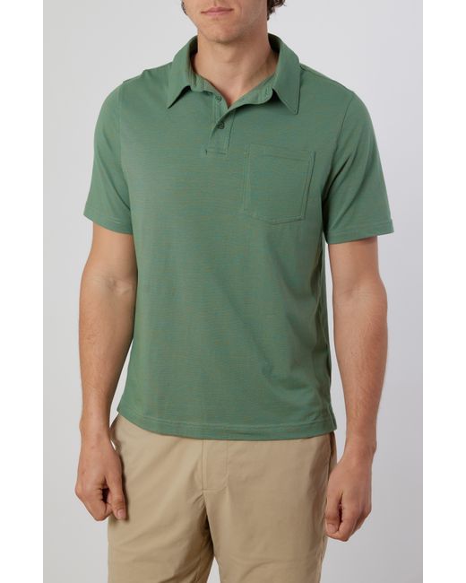 Rainforest Green Cliffside Solid Stretch Polo for men