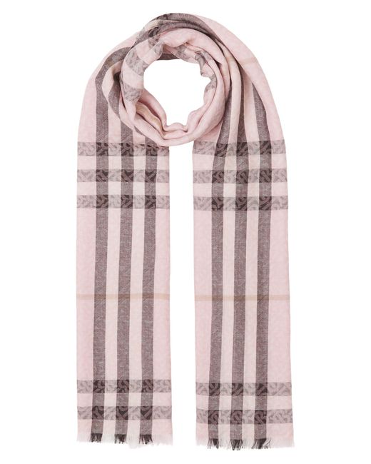 Burberry giant check wool & silk hot sale gauze scarf