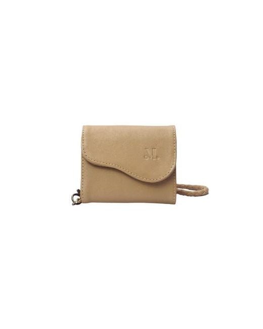 Mandrn Blue Leather Trifold Wallet