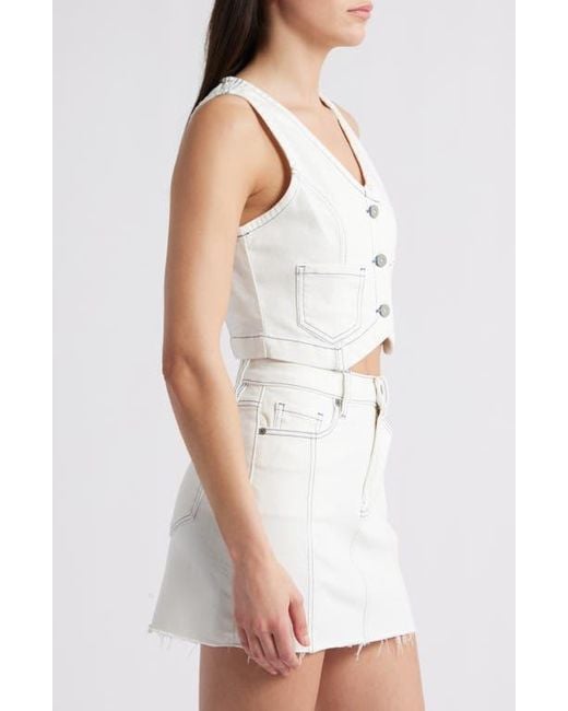 Hidden Jeans White Crop Denim Vest