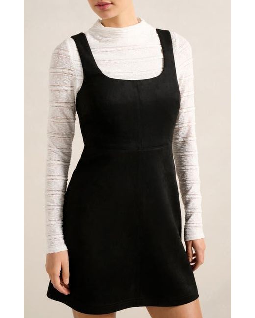 EVER NEW Black Gracie Funnel Neck Top & Faux Suede Minidress Set