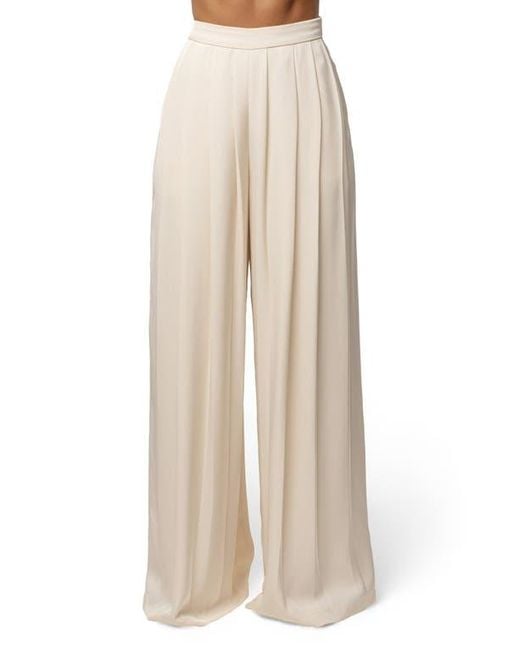 JLUXLABEL Natural Clara Pleated Wide Leg Trousers