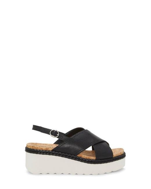 Lucky Brand Black Pebina Platform Wedge Sandal