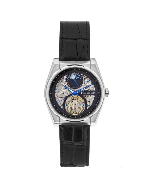 Heritor Black Daxton Skeleton Watch for men