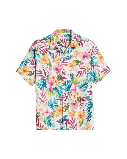 Tommy Bahama Multicolor Garden Of Hope & Courage Tropical Short Sleeve Performance Button-up Shirt for men