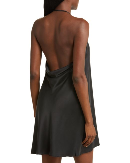 Lunya Black Halter Washable Silk Nightgown