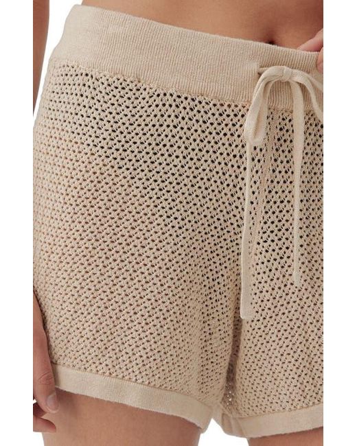 Pact Natural Beachside Linen Crochet Short Made With Organic Cotton