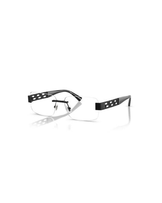 Versace Black 56Mm Rectangle Optical Glasses for men
