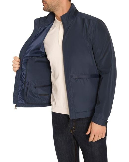 Cole Haan Blue Packable Rain Jacket for men
