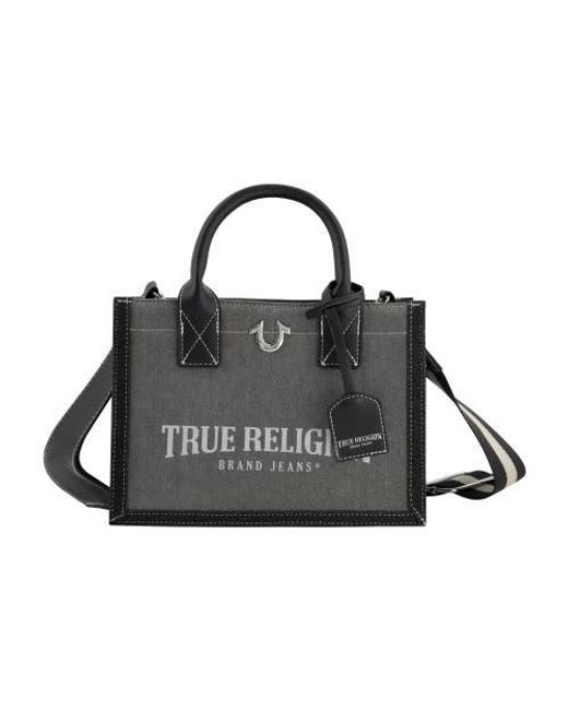 True Religion Black Modern Edge Denim Tote