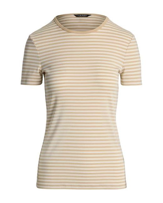 Ralph Lauren Multicolor Stripe Stretch Cotton Crewneck Top