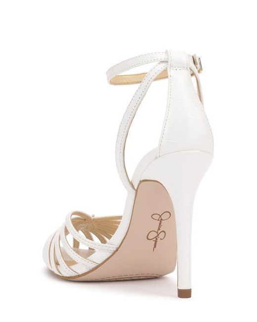 Jessica Simpson White Paveri Ankle Strap Pointed Toe Pump