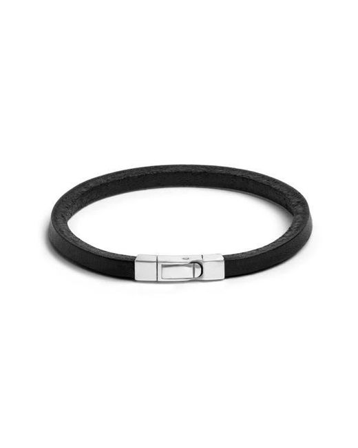 Jonas Studio Black Squared Leather Bracelet for men