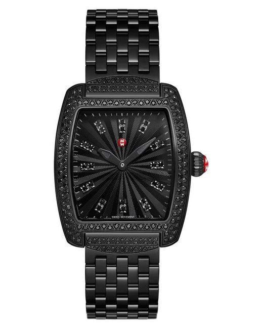 Michele Mini Urban Noir Diamond Bracelet Watch 29Mm X 35Mm in Black Lyst