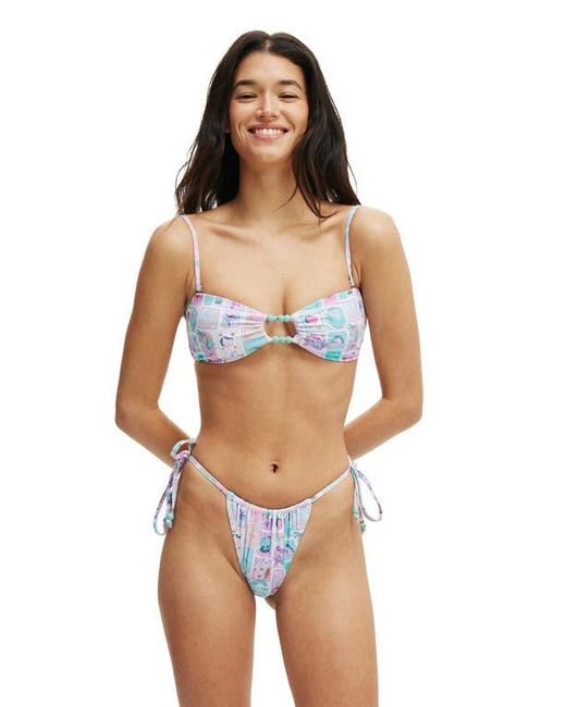 Cotton On Multicolor Cut Out Bandeau Bikini Top
