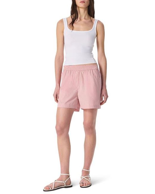 Rag & Bone Pink Emma Stripe Poplin Shorts