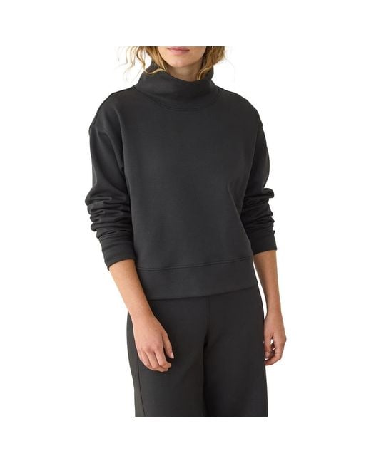 Marine Layer Black Nova Mock Neck Sweatshirt