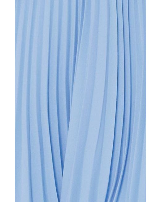 MILLY Blue Haddy Sleeveless Pleated Minidress