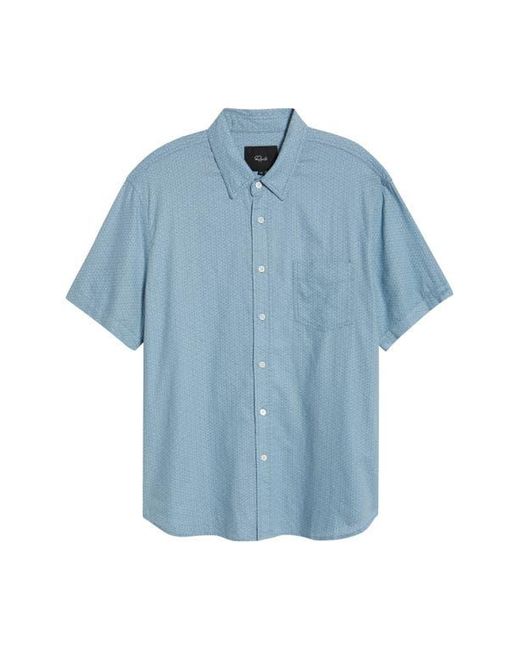 Rails Blue Carson Short Sleeve Stretch Linen Blend Button-Up Shirt for men