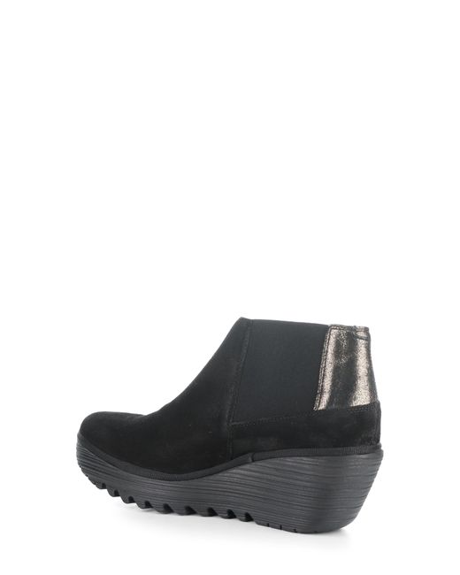 Fly London Black Yego Wedge Bootie