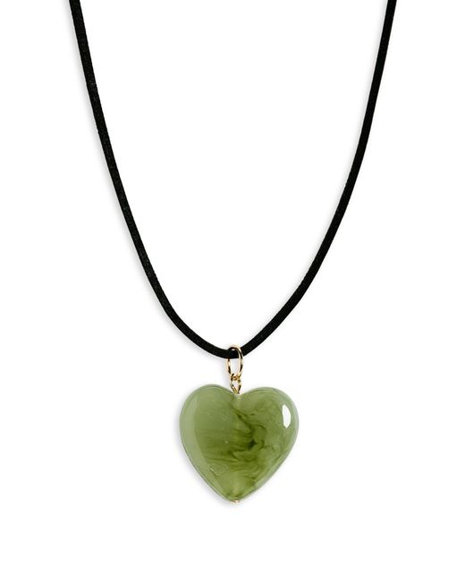 BP. Metallic Puffed Heart Pendant Necklace