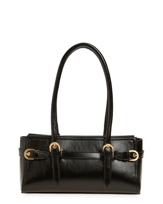 Reformation Black Dominique Leather Shoulder Bag