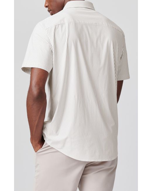 Rhone White Commuter Short Sleeve Performance Button-down Shirt for men