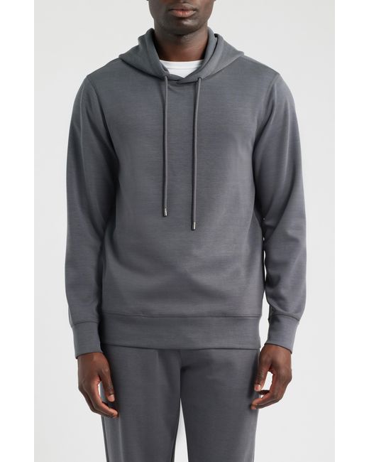 Daniel Buchler Gray Drawstring Hoodie for men