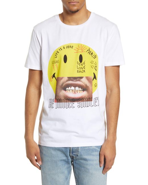 ELEVEN PARIS Cotton Lambel Smiley Graphic Tee in White for Men - Lyst
