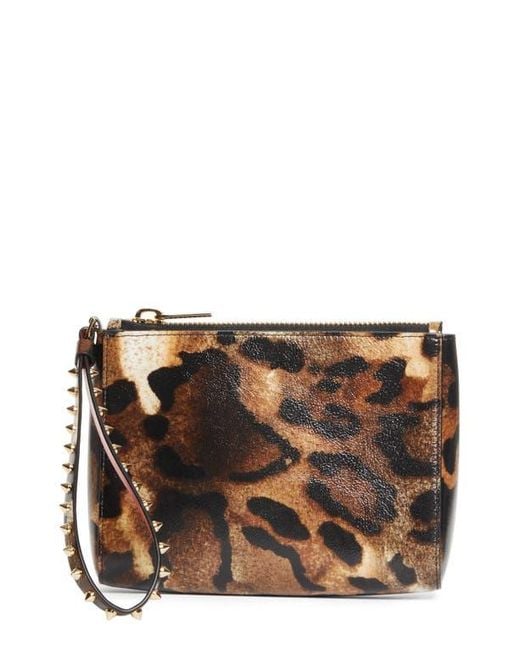 Christian Louboutin Brown Mini Cabata Soft Leather Pouch