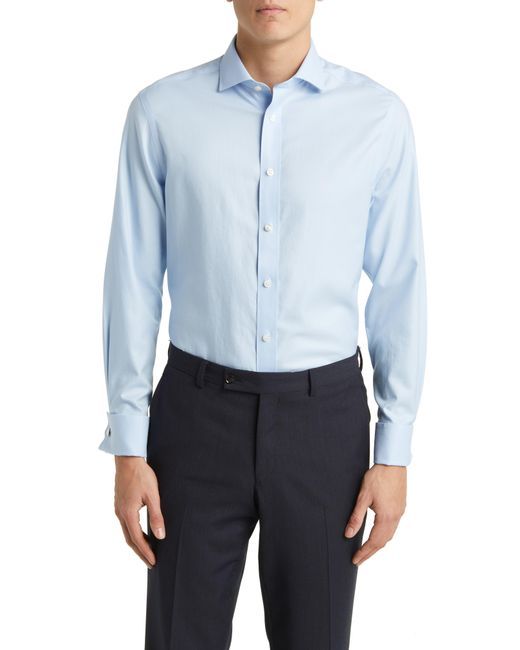 Charles Tyrwhitt Blue Slim Fit Non-iron Solid Twill Dress Shirt for men