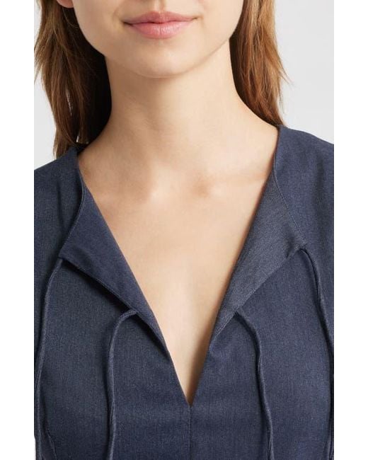 Mango Blue Dena Tie Front Sleeveless Top