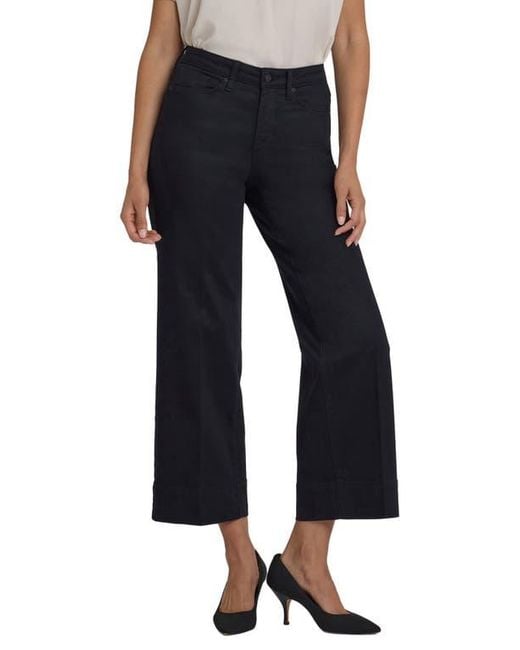 NYDJ Blue Teresa High Waist Wide Leg Ankle Jeans