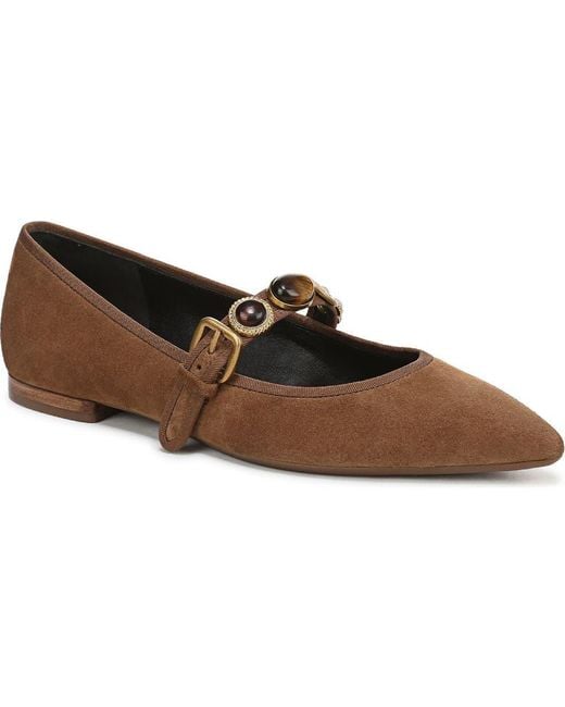 Veronica Beard Brown Selene Charms Pointed Toe Flat